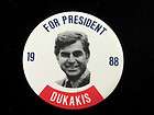1988 MIKE DUKAKIS FOR PRESIDENT 2 1/4 PINBACK CAMPAIGN