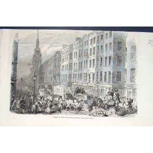  Cheapside Wood Paving Removed Old Print 1846 London
