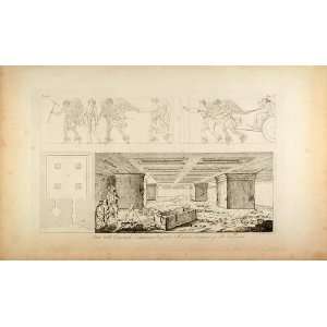   Etruscan Catacomb Tomb   Original Copper Engraving: Home & Kitchen