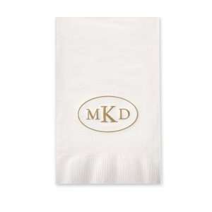  Personalized Stationery   Circle Foil Stamped Guest Towel 