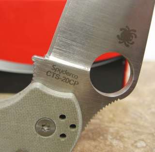 Spyderco Para military2 Spirit Run Knife w/CTS 20CP Steel, C81GGY20CP2 