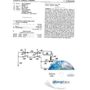    NEW Patent CD for ELECTRICAL SAFETY STRUCTURE 