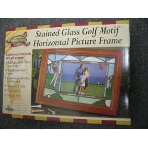  Stained Glass Golf Motif Horizontal Picture Frame