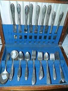   Silverware Flatware King Edward Set Lot Art Deco Fork Knife Spoon