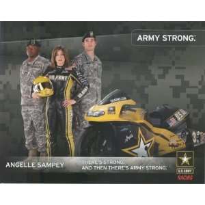  2007 Angelle Sampey Army NHRA drag bike postcard 