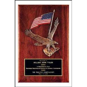   Plaque with Eagle with American Flag   Free Engraving