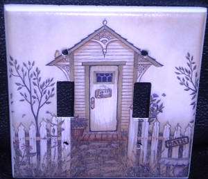 Linda Spivey OUTHOUSES DOUBLE LIGHT SWITCH COVER decor  