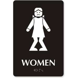  Bow legged Womens Bathroom Sign , 6 x 9 Office 