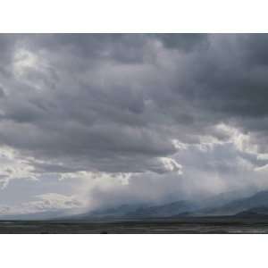  Rain Squalls Hover over Panamint Range with Sun over the 