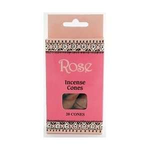    ROSE INCENSE CONES w/ Stand   Sri Aurobindo