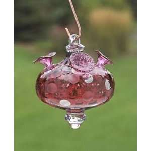  Blown Glass Hummingbird Feeder , Ruby Deluxe Kitchen 