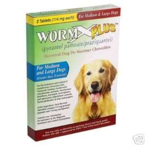  Worm X Plus Dog Dewormer MEDIUM & LARGE DOG 2 Ct. Kitchen 