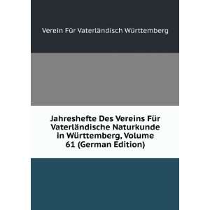   German Edition) Verein FÃ¼r VaterlÃ¤ndisch WÃ¼rttemberg Books