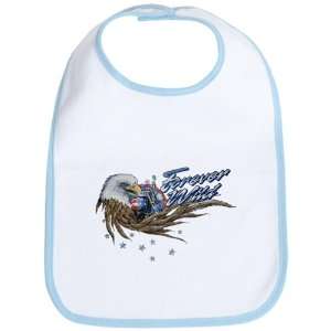  Baby Bib Sky Blue Forever Wild Eagle Motorcycle and US 