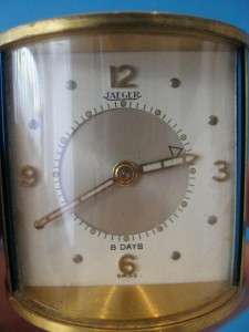   Jaeger Gilded Brass Case Traveling Bedside Alarm Clock Perfect  
