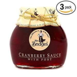 Mrs Bridges Cranberry Sauce with Port, 12 Ounce (Pack of3)  