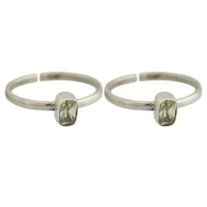   Silver Peridot Gemstone Toe Rings Foot Jewelry: ShalinCraft: Jewelry