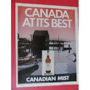 Canadian Mist whiskey, 1972 Print Ads (Dock/boats/man/house.) original 