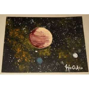   SPACE MODERN ART PAINTING ON ARTISTS PAPER ENTITLED: SPACE 1014: Home