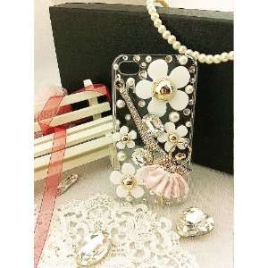 3d Bling Crystal Eiffel Tower and ballet girl case for iphone4/4s best 