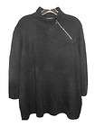 Lovely Soft Black Pullover Sweater/Top Rhinestone Zipper Trim NWT $48 