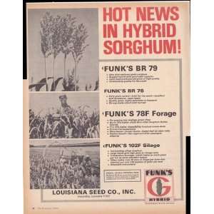  Funks G Hybrid Sorghum Seed 2 Page 1970 Original Vintage 