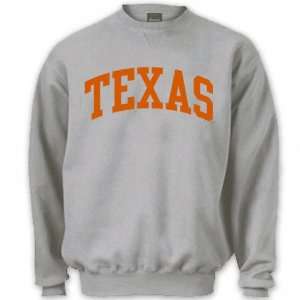  Texas Longhorns Grey Tradition Crewneck Sweatshirt: Sports 