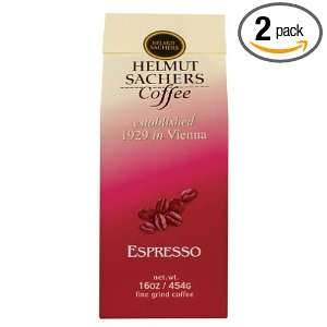 Helmut Sachers Coffee, Espresso (Ground), 16 Ounce Bags (Pack of 2 