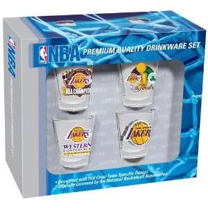 Los Angeles Lakers 2010 NBA Champions 4 Pack Shot Glass Set ():  