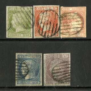 Spain Stamps # 12 16 USED Superb Set 4 Margins  