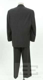  Zegna Mens Charcoal Grey Wool 2 Pc Jacket & Pant Suit Size 54  