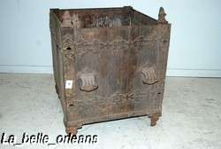 RARE!HUGE ANTIQUE 1800S FRENCH CAST IRON COAL/WOOD BOX  