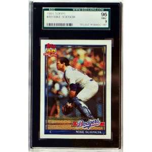  Mike Scioscia 1991 Topps Card #305 Graded 9 Mint: Sports 