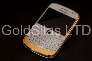 BlackBerry Bold 9900 White Unlocked 24ct Gold Plated with Swarovski 