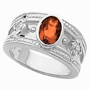  14K White Gold Mexican Fire Opal and Diamond Etruscan 