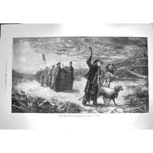    1870 French Shepherds Sheep Midnight Mass Christmas