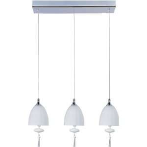 Chute Collection 3 Light 18 Polished Chrome Linear Pendant and Matte 