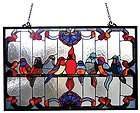 WINTER SONG CARDINAL 19 5 STAINED GLASS ART PANEL  