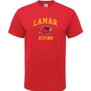  Lamar Cardinals Red Diving Arch T Shirt: Sports & Outdoors
