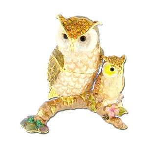  Swarovski Crystal Pave Ma & Baby Owl Box GAD10292