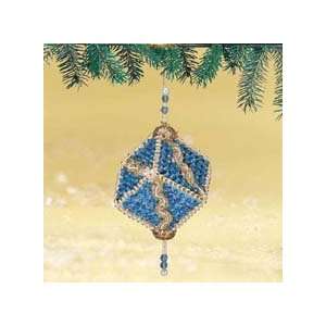  Blue Delight Sequin & Beaded Ornaments Kit, Set of 4
