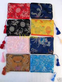 WHOLESALE 10PC CHINESE HANDMADE Silk BAGS POUCHS WALLET  