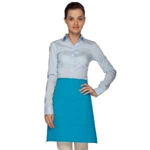 DayStar 110 Half Bistro Apron w/Center Pocket   Turquoise   Embroidery 
