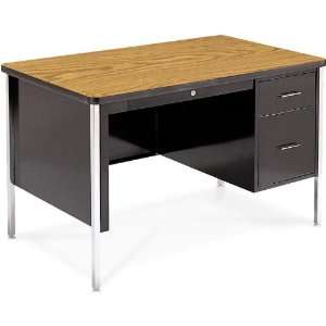  Virco 540 Series Steel Desk   Single Pedestal Office 