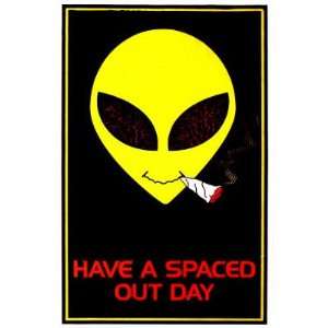  Out Day Alien Smoking Joint Blacklight Poster Print