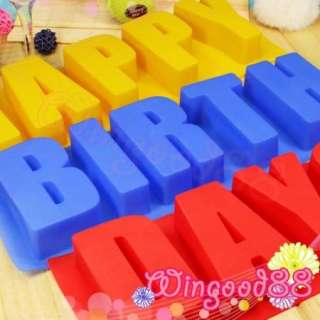 Silicone Letter Happy Birthdays Chocolate Candy Muffin Cake Mold Maker 