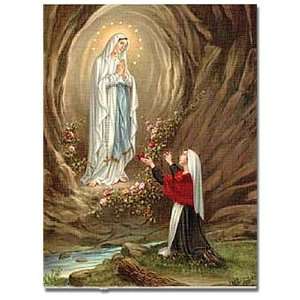  Our Lady of Lourdes   Canvas Transfer Linen Print Wrapped 
