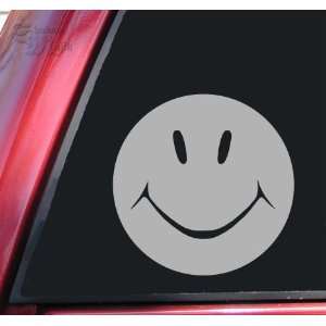  Smiley Face Grey Vinyl Decal Sticker Automotive