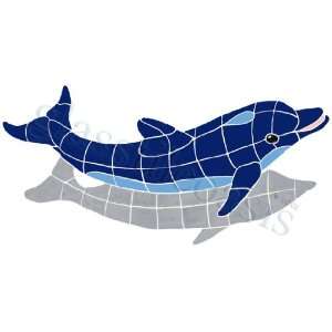  Small Blue Dolphin Pool Accents Blue Pool Glossy Ceramic 