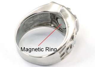 Religion Gothic Cross Magnetic Therapy Stainless Steel Ring R151 
